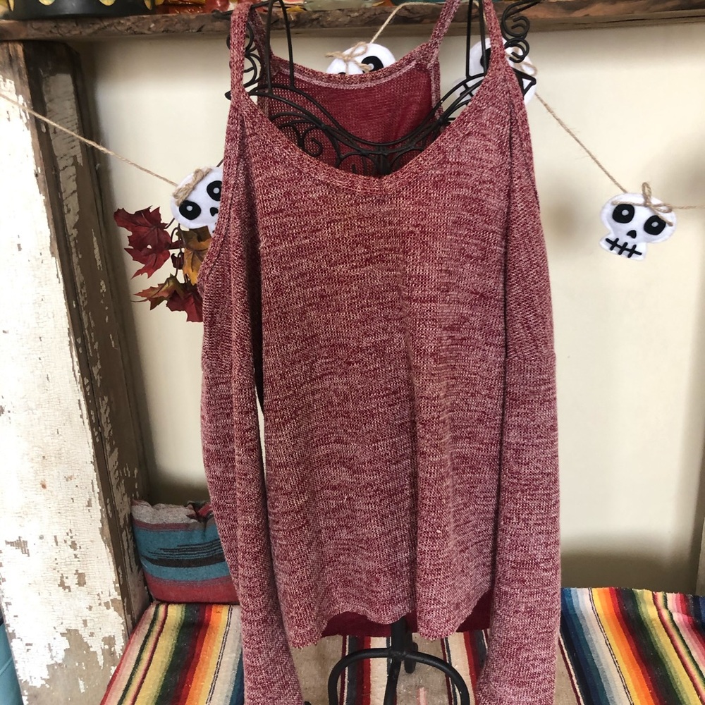 Cold shoulder sweater